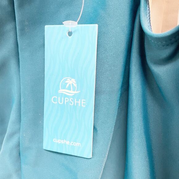 Cupshe Women's Keyhole Colorblock One Piece Swimsuit Blue Yellow Size Small - Picture 4 of 6